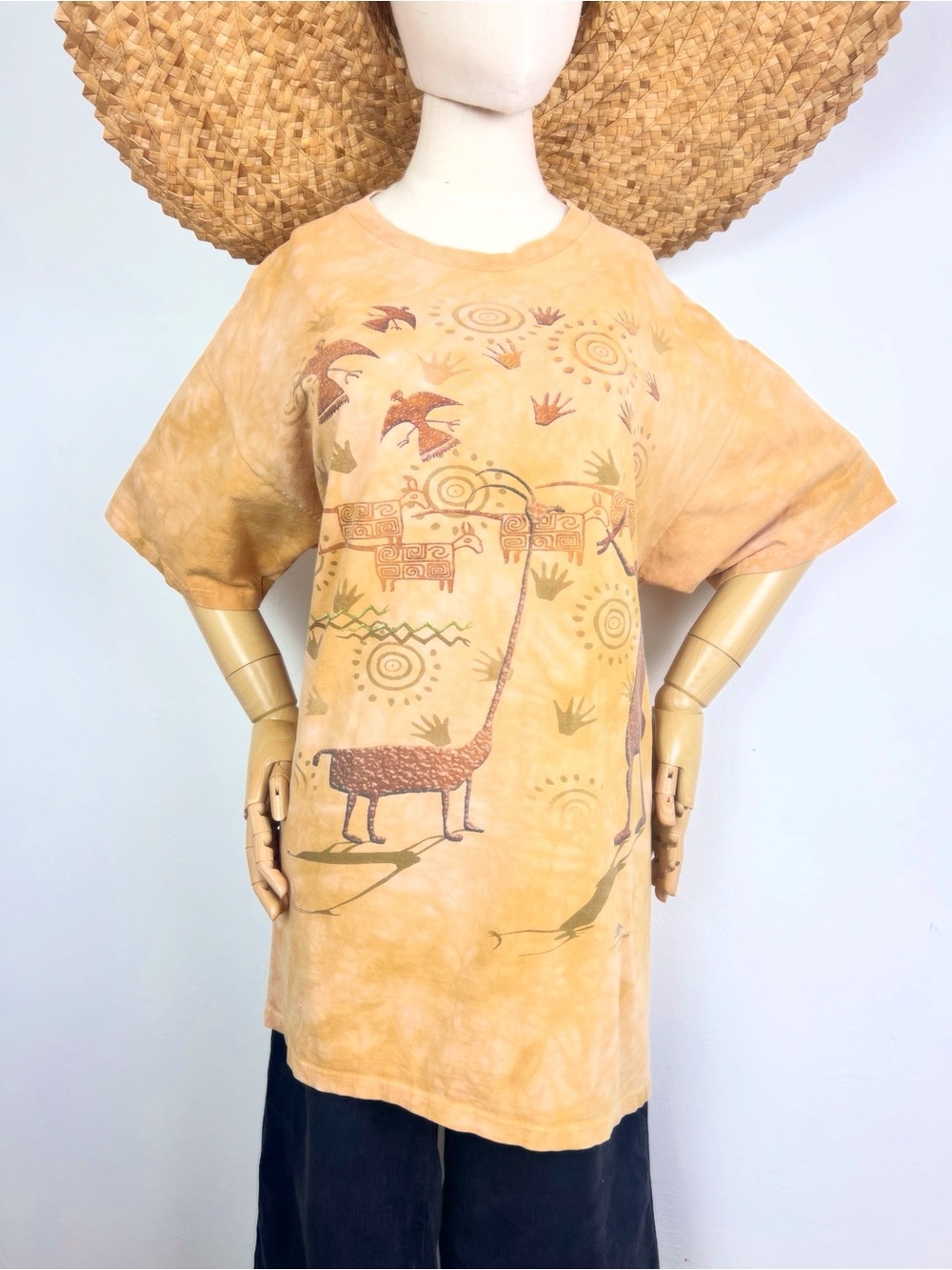 1997 The Mountain Vintage Men’s Tie Dyed Tribal Southwestern Tee T-Shirt L 46